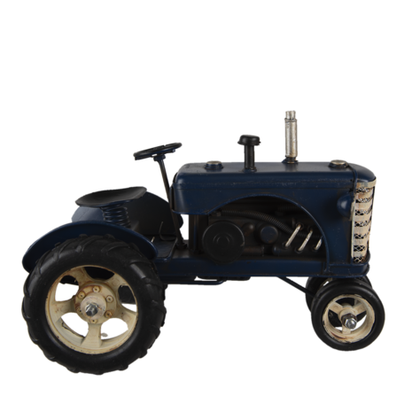 Clayre & Eef | Decoratie Miniatuur Tractor Blauw 25x15x18 cm | 6Y4611
