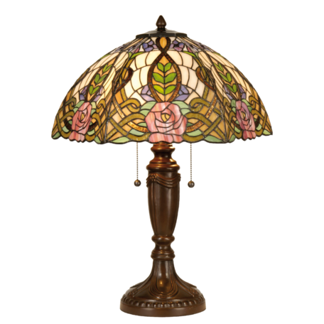 Tafellamp Tiffany ø 47*61 cm E27/max 2*60W | Multi | 5LL-5370 | Clayre & Eef