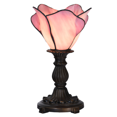 Clayre & Eef | Tiffany Tafellamp Roze ø 20x30 cm E14/max 1x25W | 5LL-6099