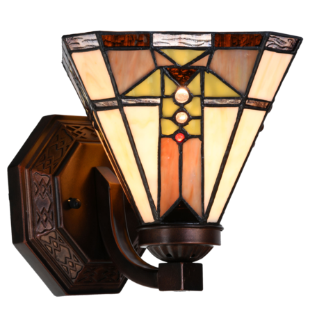 Wandlamp Tiffany 25*20 cm E27/max 1*40W | Multi | 5LL-6100 | Clayre & Eef