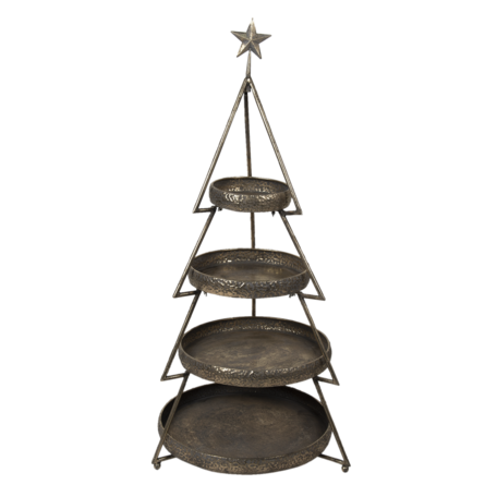 Clayre & Eef | Etagère Kerstboom Koperkleurig ø 47*102 cm | 5Y0922