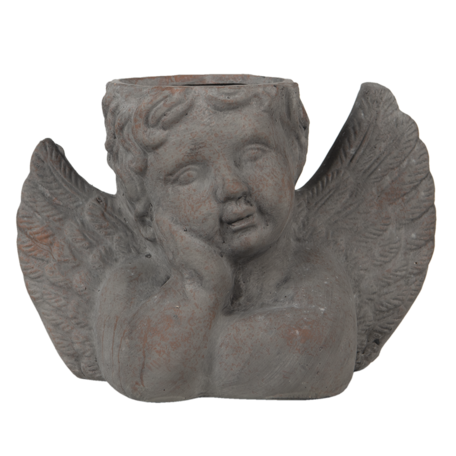 Bloempot engel 30*13*20 cm | Grijs | 6TE0401 | Clayre & Eef
