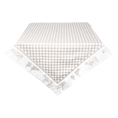 Clayre & Eef | Vierkant Tafelkleed Beige, Wit 100*100 cm | LWC01N