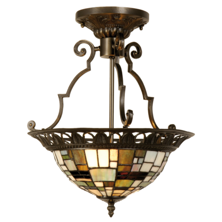 Plafondlamp Tiffany ø 37*41 cm E14/max 2*40W | Bruin | 5LL-5328 | Clayre & Eef