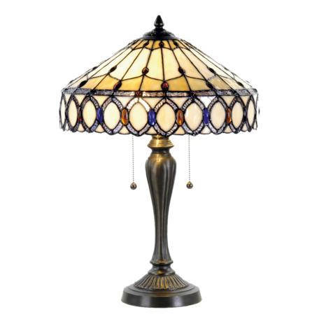 Tafellamp Tiffany ø 40*58 cm E27/max 2*60W | Multi | 5LL-5497 | Clayre & Eef