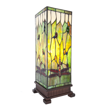 Tafellamp Tiffany 18*18*45 cm E27/max 1*40W | Groen | 5LL-5847 | Clayre & Eef