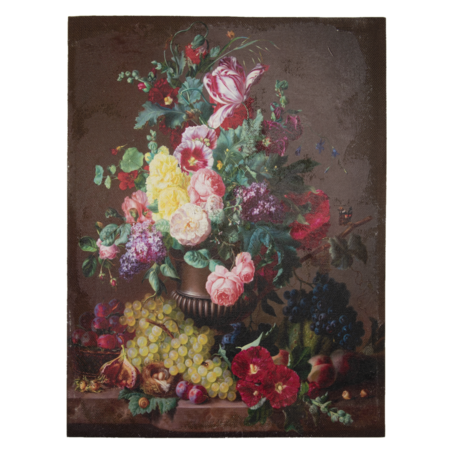 Schilderij met bloemen en fruit 60*3*80 cm | Rood | 50630 | Clayre & Eef