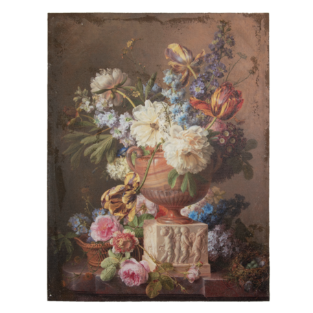 Schilderij vaas met bloemen 60*3*80 cm | Beige | 50631 | Clayre & Eef
