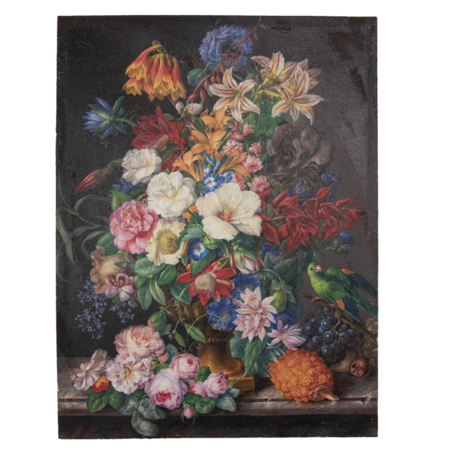 Schilderij vaas met bloemen 55*3*73 cm | Geel | 50633 | Clayre & Eef