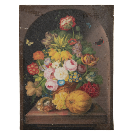 Schilderij vaas met bloemen 30*2*40 cm | Geel | 64971 | Clayre & Eef