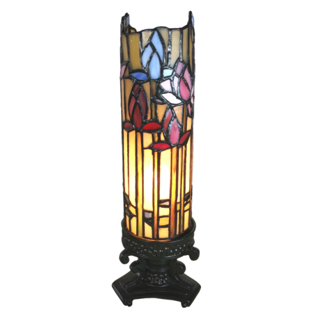 Tafellamp Tiffany 10*10*33 cm E14/max 1*25W | Multi | 5LL-6010 | Clayre & Eef