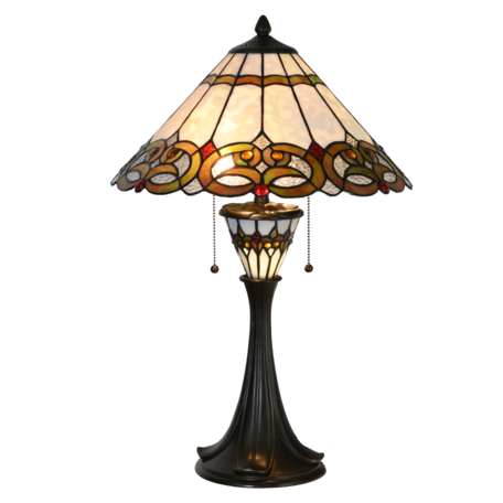 Tafellamp Tiffany ø 40*61 cm E27/max 2*40W | Multi | 5LL-5392 | Clayre & Eef