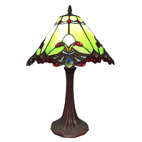 Tafellamp Tiffany ø 31*49cm E27/max 1*60W | Groen | 5LL-6183 | Clayre & Eef