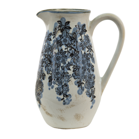 Clayre & Eef | Decoratieve Schenkkan Blauw, Beige 1300 ml | 6CE1423M