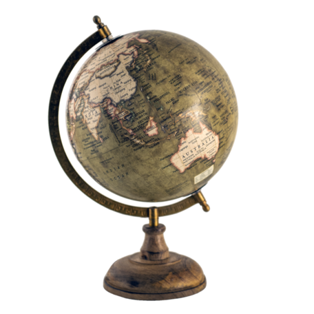 Clayre & Eef | Wereldbol Decoratie Groen, Bruin, Beige 22x22x37 cm | 64925