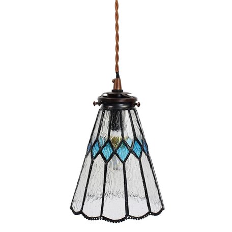 Clayre & Eef | Hanglamp Tiffany Transparant ø 15*115 cm E14/max 1*40W | 5LL-6195