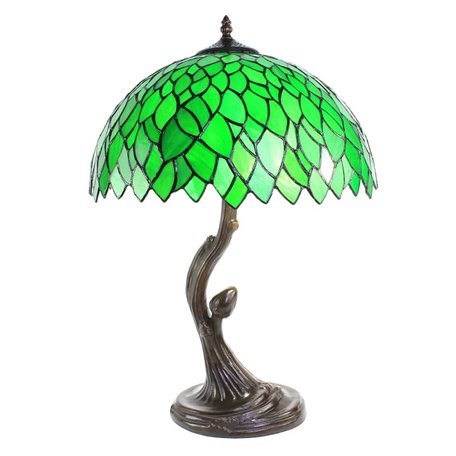 Clayre & Eef | Tiffany Tafellamp Groen ø 41x57 cm E27/max 2x60W | 5LL-6224