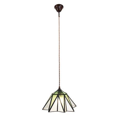 Clayre & Eef | Hanglamp Tiffany Transparant, Groen ø 31x107 cm E27/max 1x40W | 5LL-6222