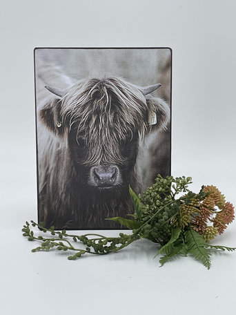 Staand deco bord nostalgisch afbeelding Schotse hooglander 19 x 14 cm  mdf | 65512 | Home Sweet Home | Stoer & Sober Woonstijl