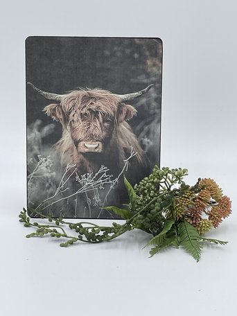 Staand deco bord nostalgisch afbeelding Schotse hooglander sepia kleur 19 x 14 cm  mdf | 65515 | Home Sweet Home | Stoer & Sober Woonstijl