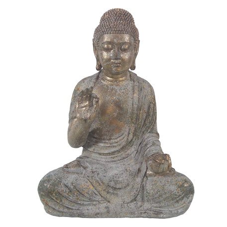 Clayre & Eef | Decoratie Beeld Boeddha Goudkleurig 29*20*37 cm | 6PR3618