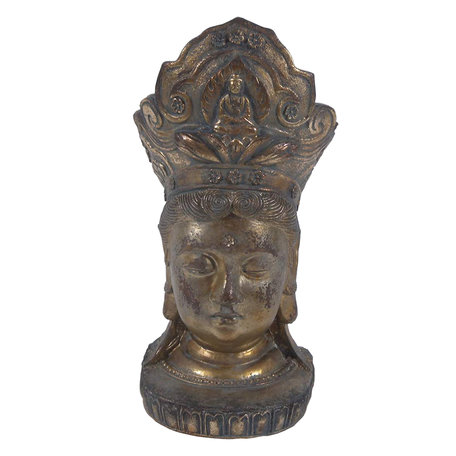 Clayre & Eef | Decoratie Beeld Boeddha Goudkleurig 11*9*22 cm | 6PR3620
