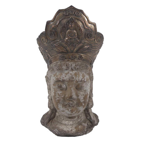 Clayre & Eef | Decoratie Beeld Boeddha Bruin, Grijs 12*9*22 cm | 6PR3621