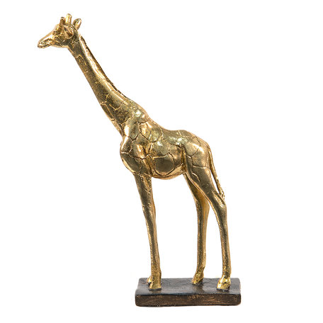 Clayre & Eef | Decoratie Beeld Giraf Goudkleurig, Bruin 15*4*21 cm | 6PR3634