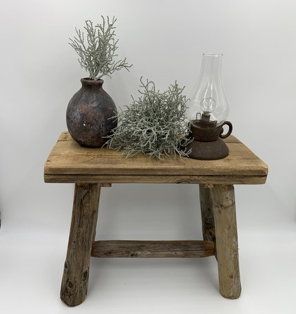 Decoratie kruk plantentafeltje hout bruin maat S 39,5 x 26,5 cm | 65541| Home Sweet Home | Stoer & Sober Woonstijl