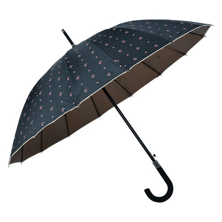 Clayre & Eef | Paraplu Volwassenen Zwart ø 98 cm | JZUM0031Z