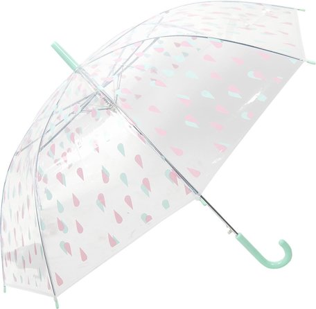 Clayre & Eef | Paraplu kind Ø 90*55 cm groen transparant JZCUM0003GR