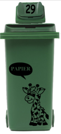 Sticker set container Giraf papier tekstballon + huisnummer deksel | Rosami Decoratiestickers