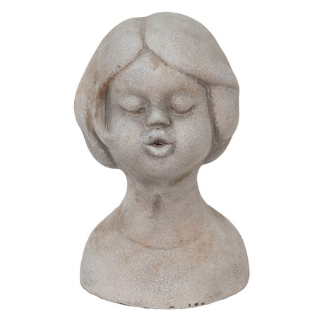 Clayre & Eef | Decoratie Buste Meisje Beige 11*10*18 cm | 6TE0422S
