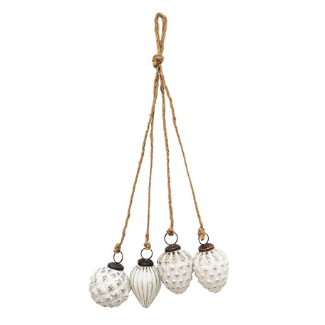 Clayre & Eef | Decoratie Hanger Wit, Bruin 10*10*40 cm | 6GL3672
