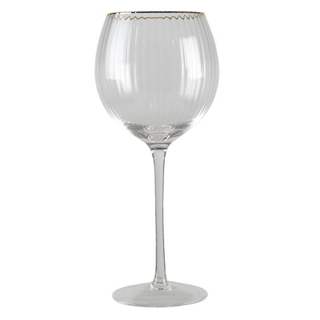 Clayre & Eef | Witte Wijnglas Transparant ø 10x22 cm / 500 ml | 6GL3248