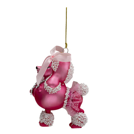 Clayre & Eef | Decoratie Hanger Hond Roze 10x7x14 cm | 6GL3361