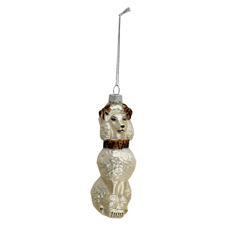 Clayre & Eef | Decoratie Hanger Hond Wit 5x5x14 cm | 6GL3362