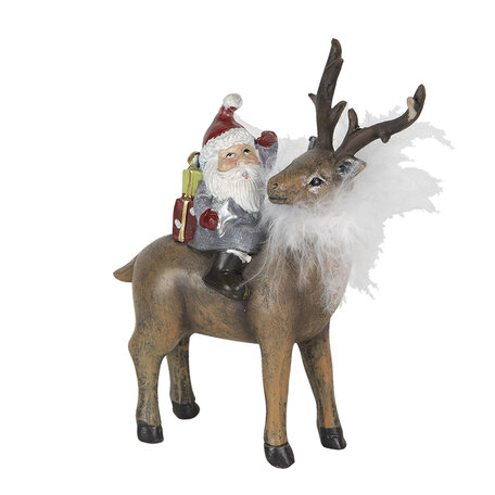 Clayre & Eef | Kerstdecoratie Beeld Kerstman Bruin 12x5x13 cm | 6PR2962