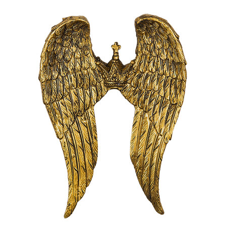 Clayre & Eef | Decoratie Beeld Vleugels Goudkleurig 11*2*15 cm | 6PR4693