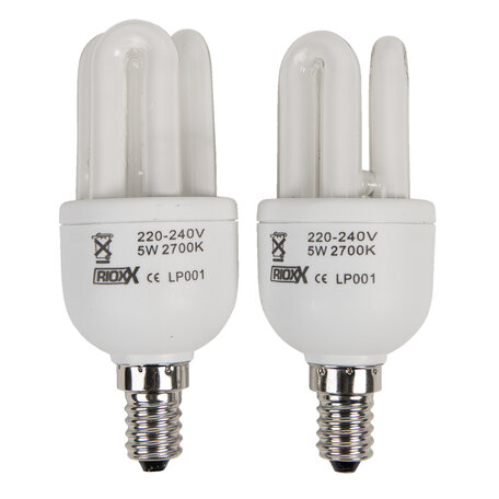 Clayre & Eef | Spaarlamp compact 5 Watt E14 Blister (2) | LP001-2