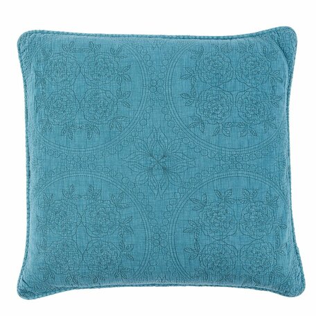 Clayre & Eef | Kussenhoes Stonewashed Turquoise 50x50 cm | Q181.030GR