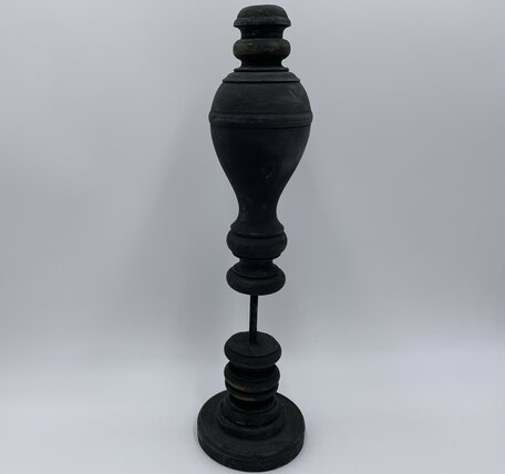 Kandelaar hout vintage zwart bruin groot 42 x 11 cm | 65589 | Stoer & Sober