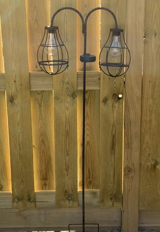 Tuinsteker solarlamp duo roest bruin 100 x 35 cm | 782958 | Tuinverlichting | Stoer & Sober Woonstijl
