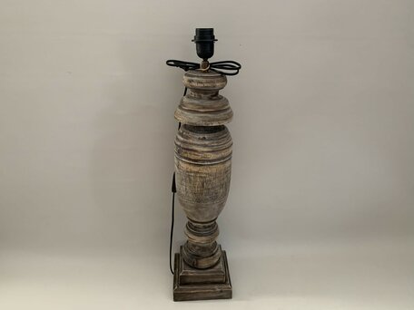 Lampenvoet balusterlamp hout vintage bruin 70 x 16 cm met schakelaar xxl | 65594 | Home Sweet Home | Landelijke Woonstijl