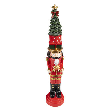 Clayre & Eef | Kerstdecoratie Notenkraker Rood 5x5x25 cm | 6PR3708
