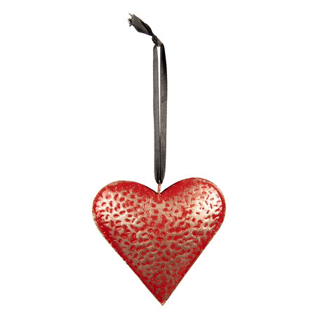 Clayre & Eef | Decoratie hanger hart Rood 20x4x20 cm | 6Y5385L
