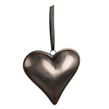 Clayre & Eef | Decoratie hanger hart Grijs 23x4x22 cm | 6Y5386L