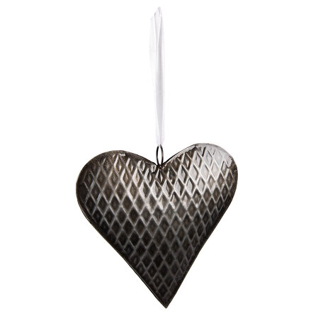 Clayre & Eef | Decoratie hanger hart Grijs 15x3x15 cm | 6Y5388
