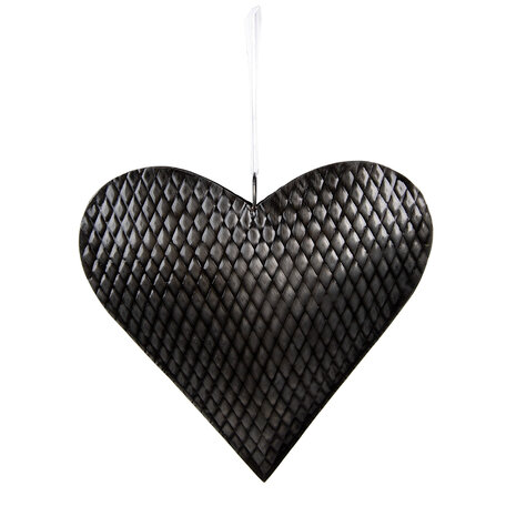 Clayre & Eef | Decoratie hanger hart Grijs 25x4x25 cm | 6Y5389