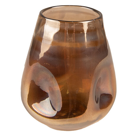 Clayre & Eef | Vazen glas Bruin ø 10x12 cm | 6GL4091CH